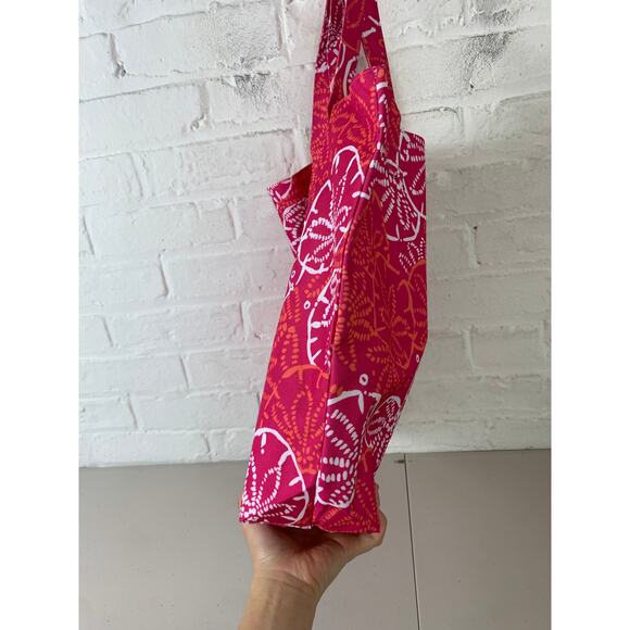 Lilly Pulitzer Women's Estee Lauder Beach Tote Bag Sand Dollar Pink Red OS - Picture 4 of 7